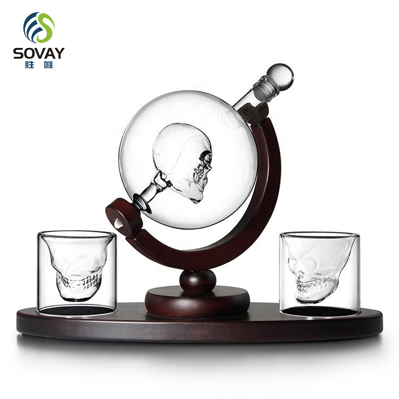 SA03N Rts Fathers Day Top Selling Shape Glass Crystal Globe Whiskey Decanter Bottle Glasses Cup Cups Set