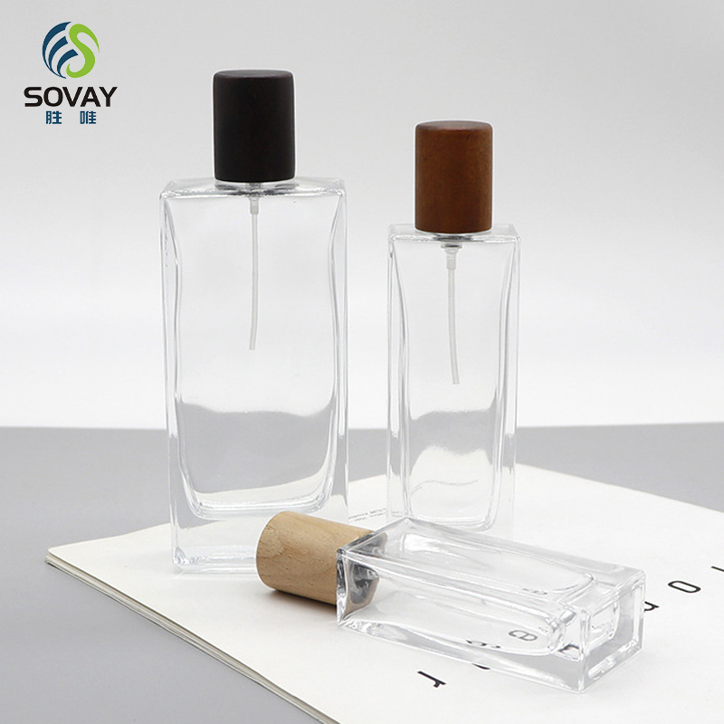 SC01 Luxury High Quality 30ml 50ml100ml Clear Crystal Glass Spray Perfume Bottle with Silver Mazhu Long Cover