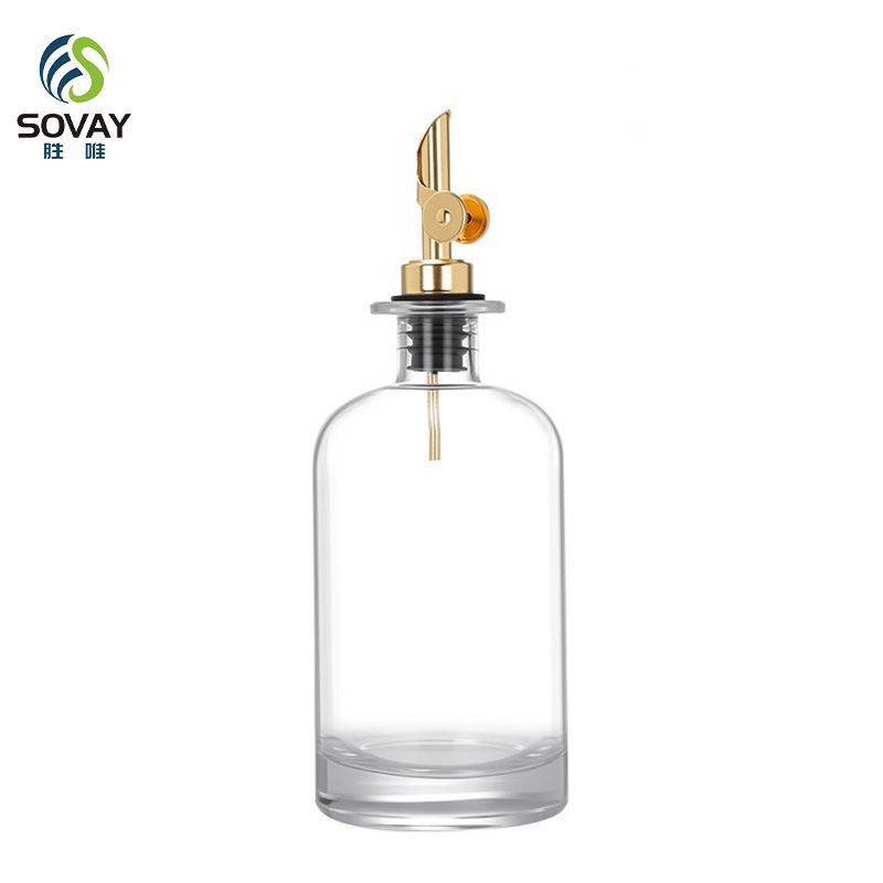 SO11N Wholesale 350ml 500ml Olive Oil Glass Bottle Kitchen Oil Dispenser Bottle Glass Oil Container with Stainless Steel Nozzle