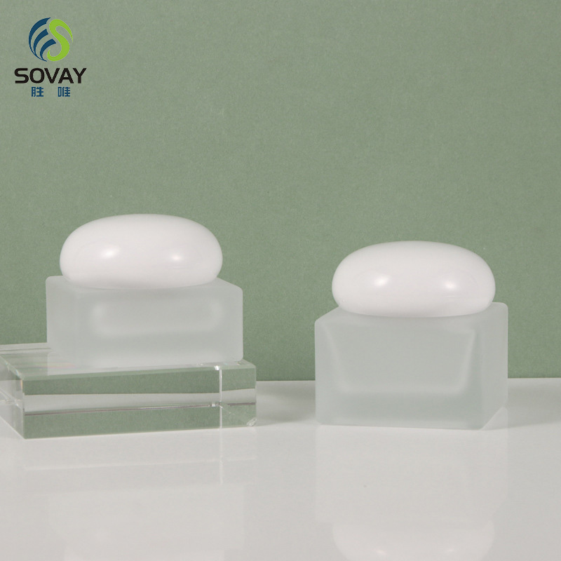 SC12N Customizable 20ml 30ml 50ml 100ml 120ml Frosted Transparent Cosmetics Glass Lotion Pump Bottle with Dropper Sealing Type