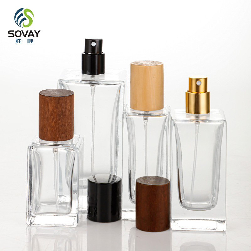 SC01 Luxury High Quality 30ml 50ml100ml Clear Crystal Glass Spray Perfume Bottle with Silver Mazhu Long Cover