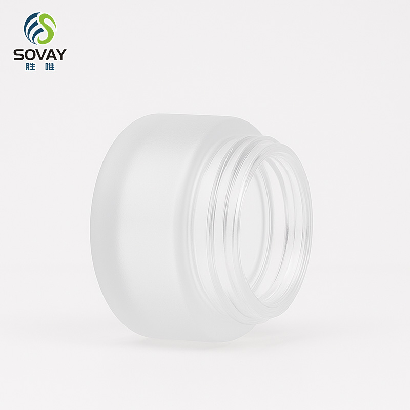 SC08 Luxury Custom 5g 10g 15g 20g 30g 50g 60g 100g Unique Gold Electroplated Lid Frosted Clear Glass Jar Serum Cream Body Scrub Glass Cosmetic Jar