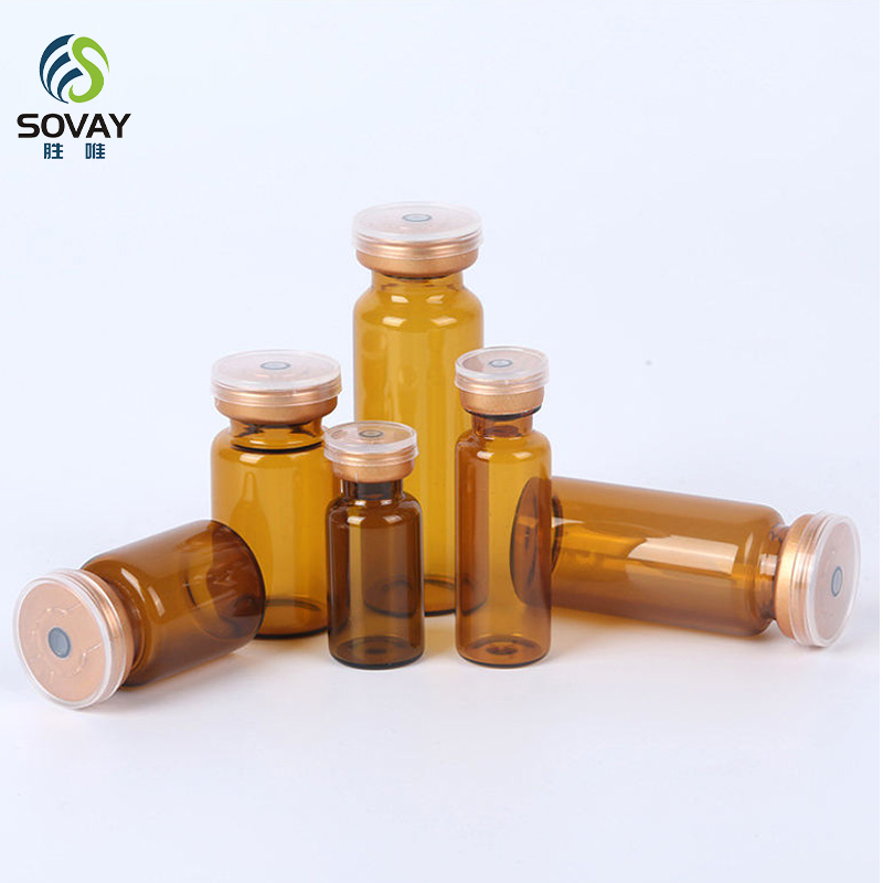 SM18N Factory Price Glass Vials 3ml 5ml 6ml 7ml 8ml 10ml 15ml 20ml 30ml with Screw Cap Rubber Stopper