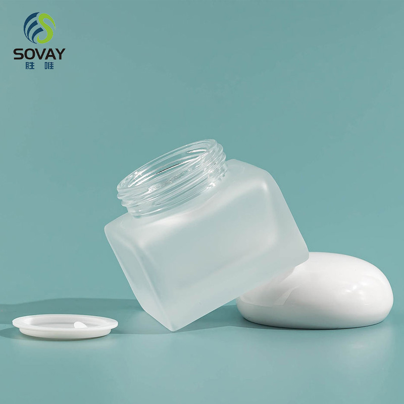 SC12N Customizable 20ml 30ml 50ml 100ml 120ml Frosted Transparent Cosmetics Glass Lotion Pump Bottle with Dropper Sealing Type