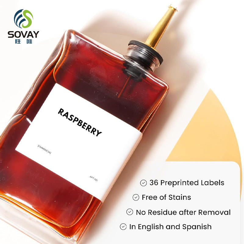 SO09N Clear Square Glass Syrup Dispenser Bottles 350ml 500ml Easy Pour Spout Plastic Cap Free Empty for Olive Oil Syrup